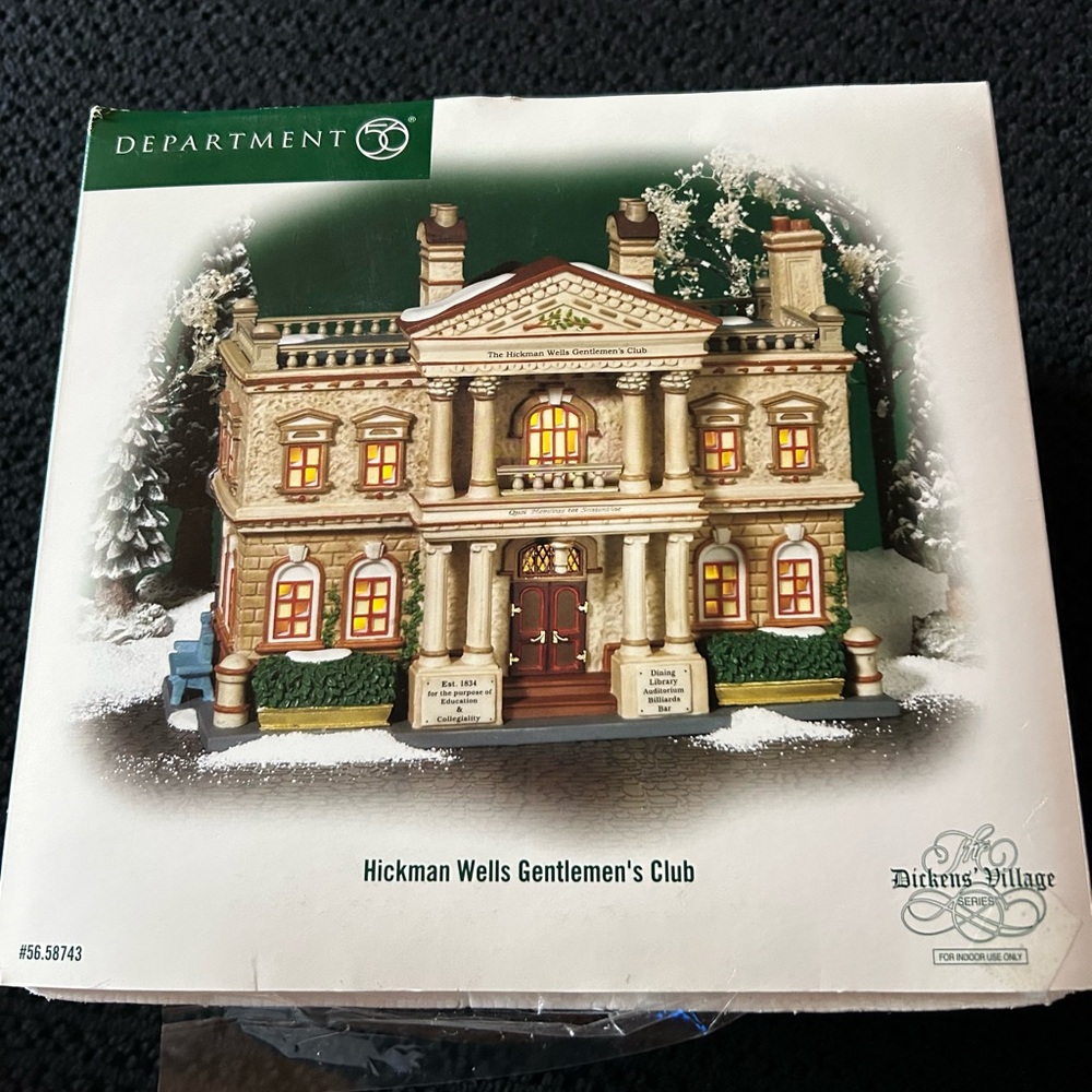 Department 56 Dickens Village Hickman Wells Gentleman's Club House.